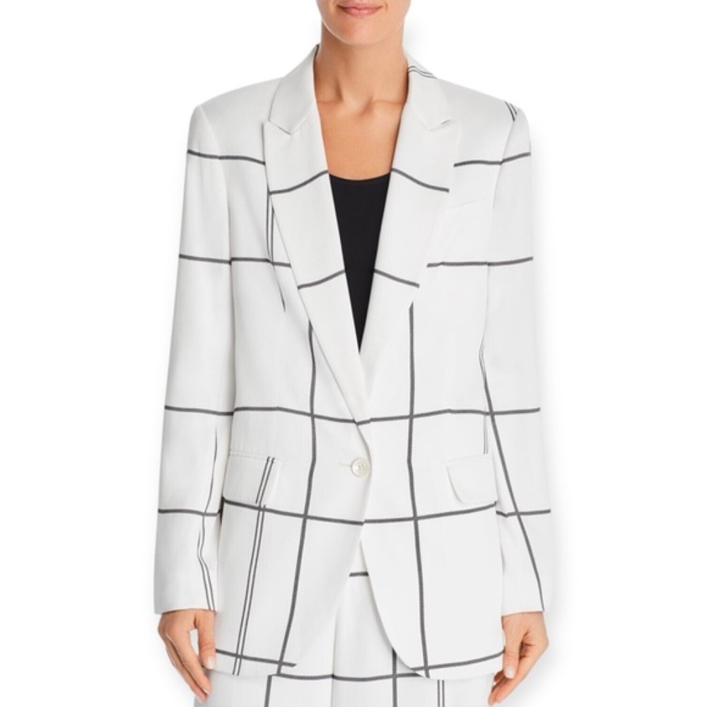 Equipment James Blazer in Windowpane Black and White SZ 6 - NEW